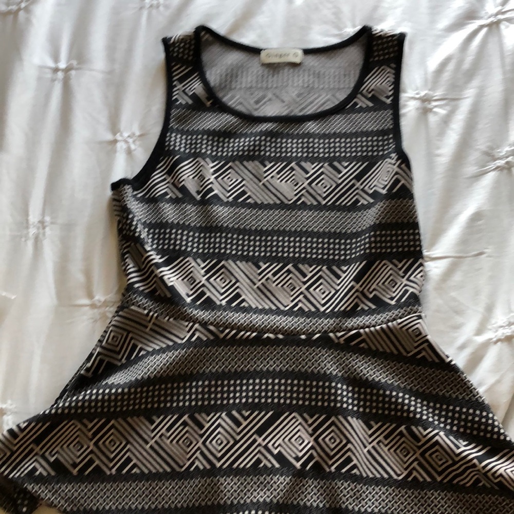 Black and white peplum top